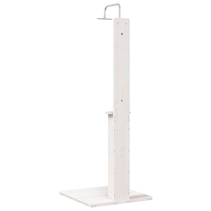 Outdoor Shower White 75 x 76 x 217 cm Solid Pine Wood