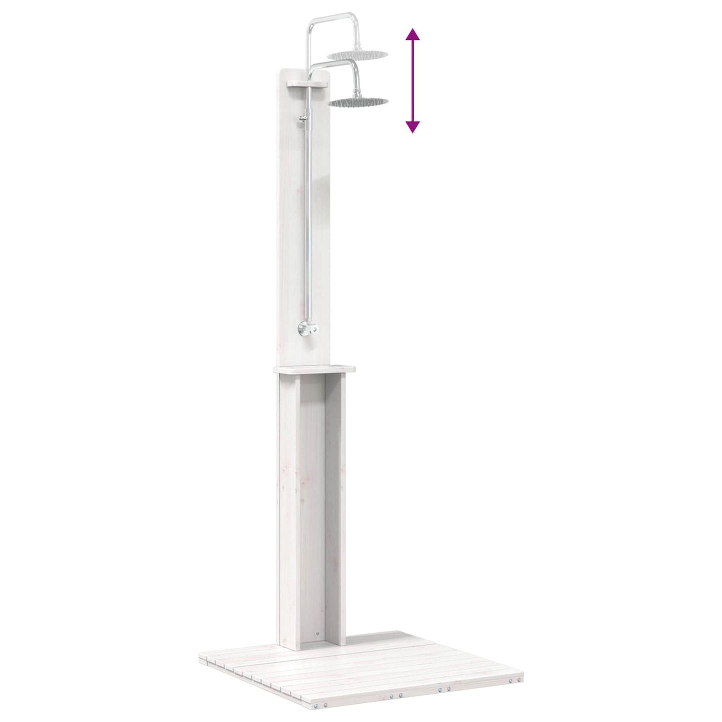 Outdoor Shower White 75 x 76 x 217 cm Solid Pine Wood