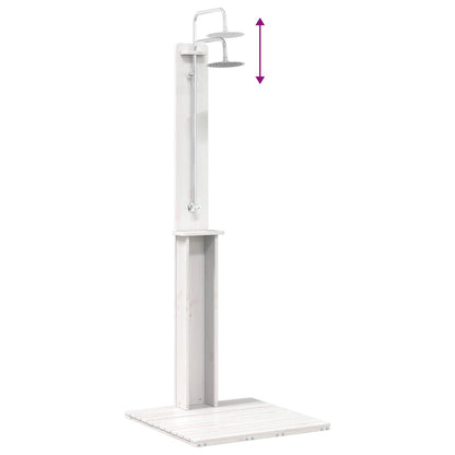 Outdoor Shower White 75 x 76 x 217 cm Solid Pine Wood