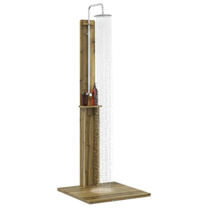 Outdoor Shower 206 cm Impregnated Pine Wood and Stainless Steel
