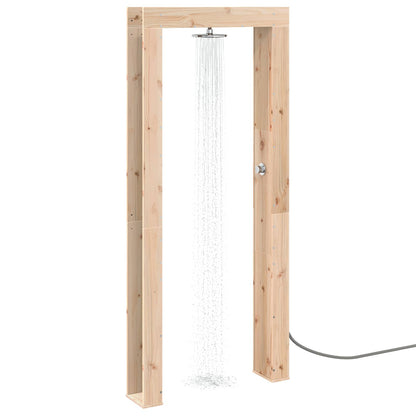Outdoor Shower 226 cm Solid Pine Wood and Stainless Steel