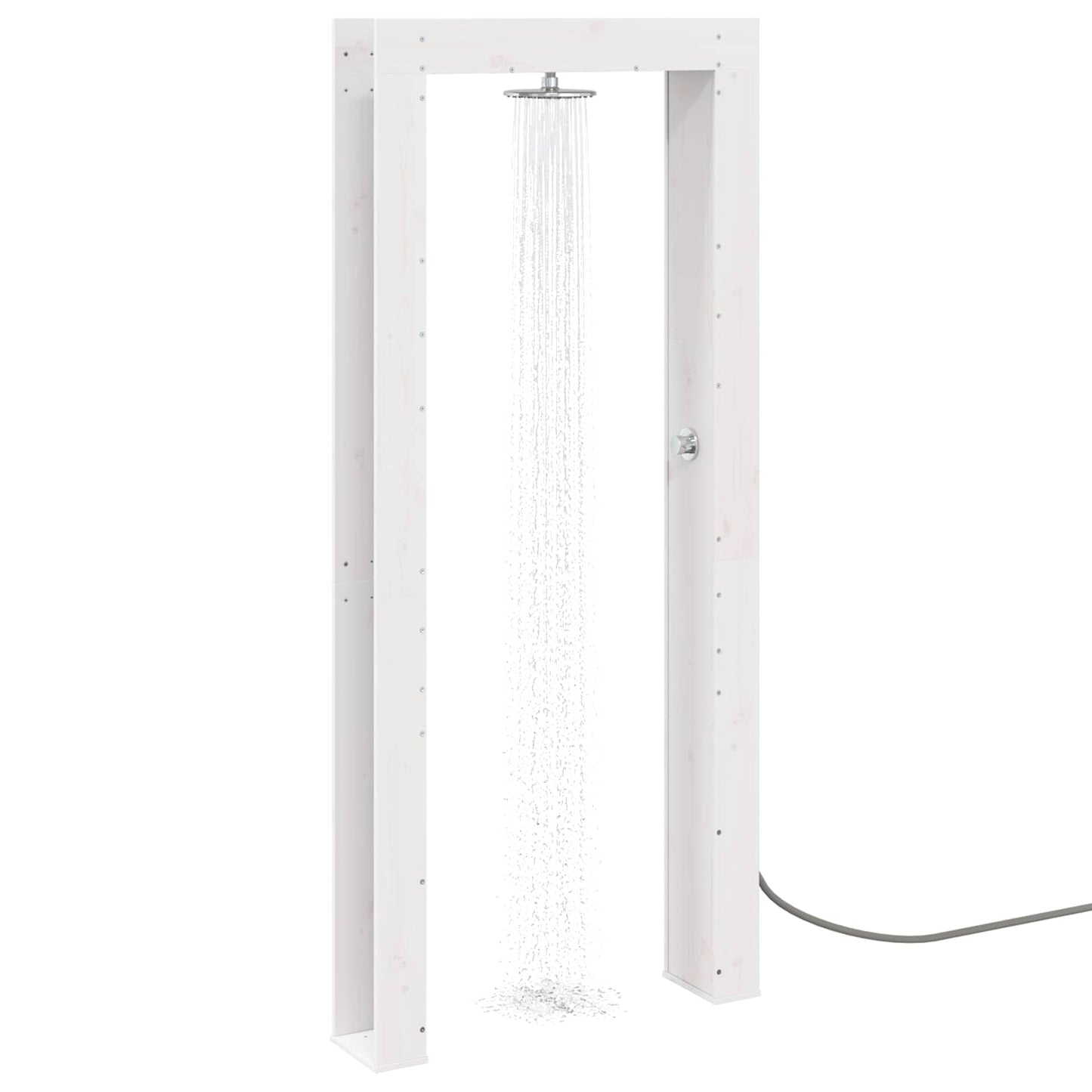 Outdoor Shower 226 cm Solid Pine Wood and Stainless Steel White