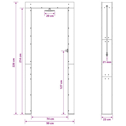 Outdoor Shower 226 cm Solid Douglas Wood and Stainless Steel