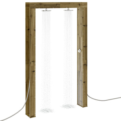 Outdoor Shower 226 cm Impregnated Pine Wood and Stainless Steel