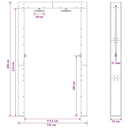 Outdoor Shower 226 cm Impregnated Pine Wood and Stainless Steel
