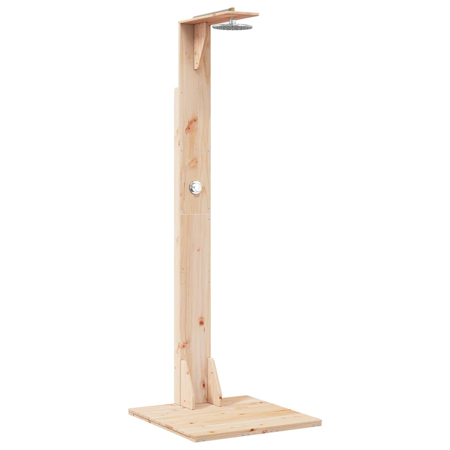 Outdoor Shower 214.5 cm Solid Pine Wood and Stainless Steel