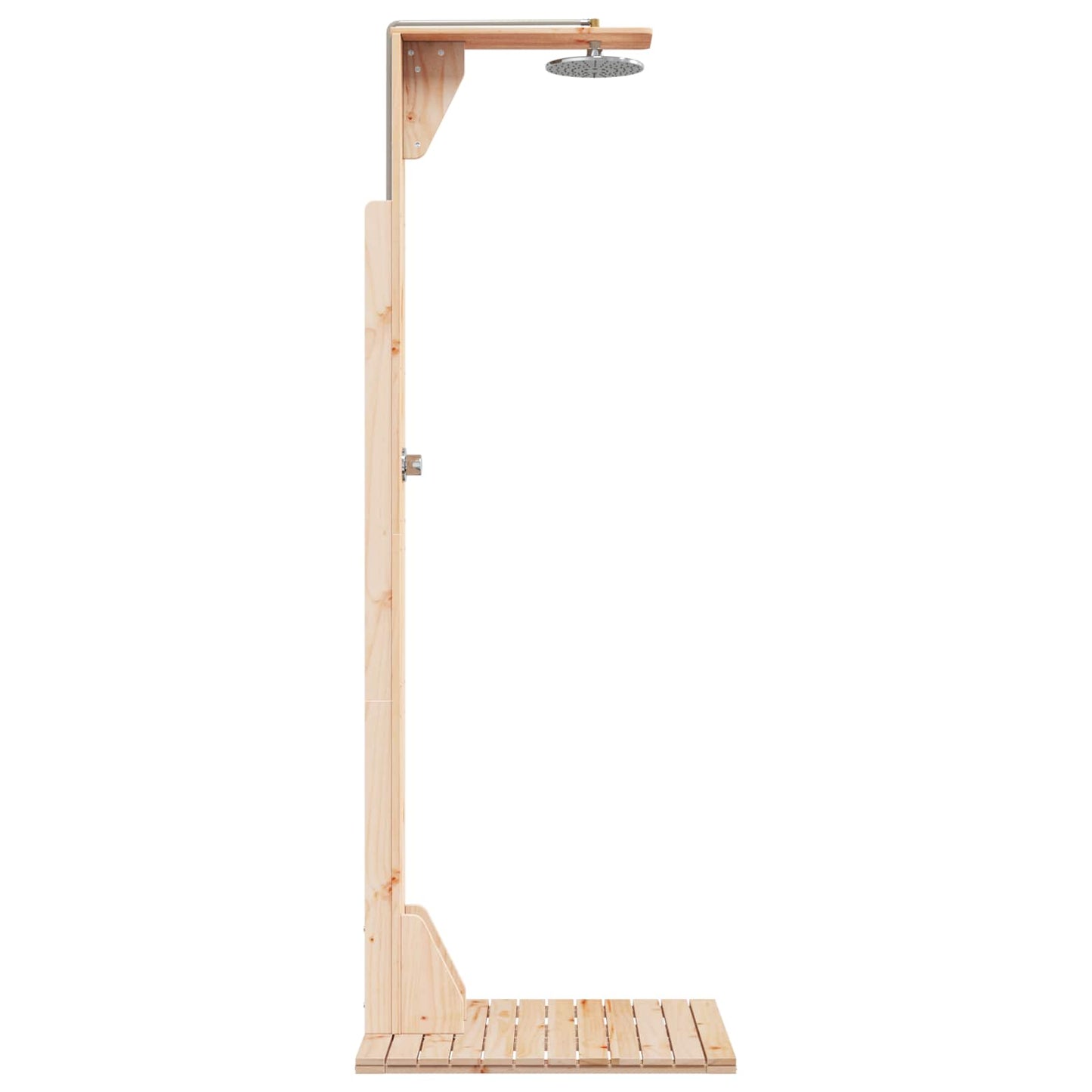 Outdoor Shower 214.5 cm Solid Pine Wood and Stainless Steel