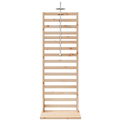 Outdoor Shower 225 cm Solid Pine Wood and Stainless Steel