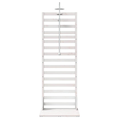 Outdoor Shower 225 cm Solid Pine Wood and Stainless Steel White