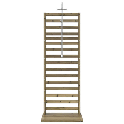 Outdoor Shower 225 cm Impregnated Pine Wood and Stainless Steel