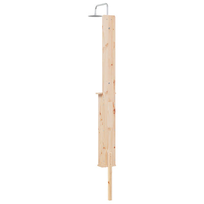 Outdoor Shower 246 cm Solid Pine Wood and Stainless Steel