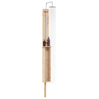 Outdoor Shower 246 cm Solid Pine Wood and Stainless Steel