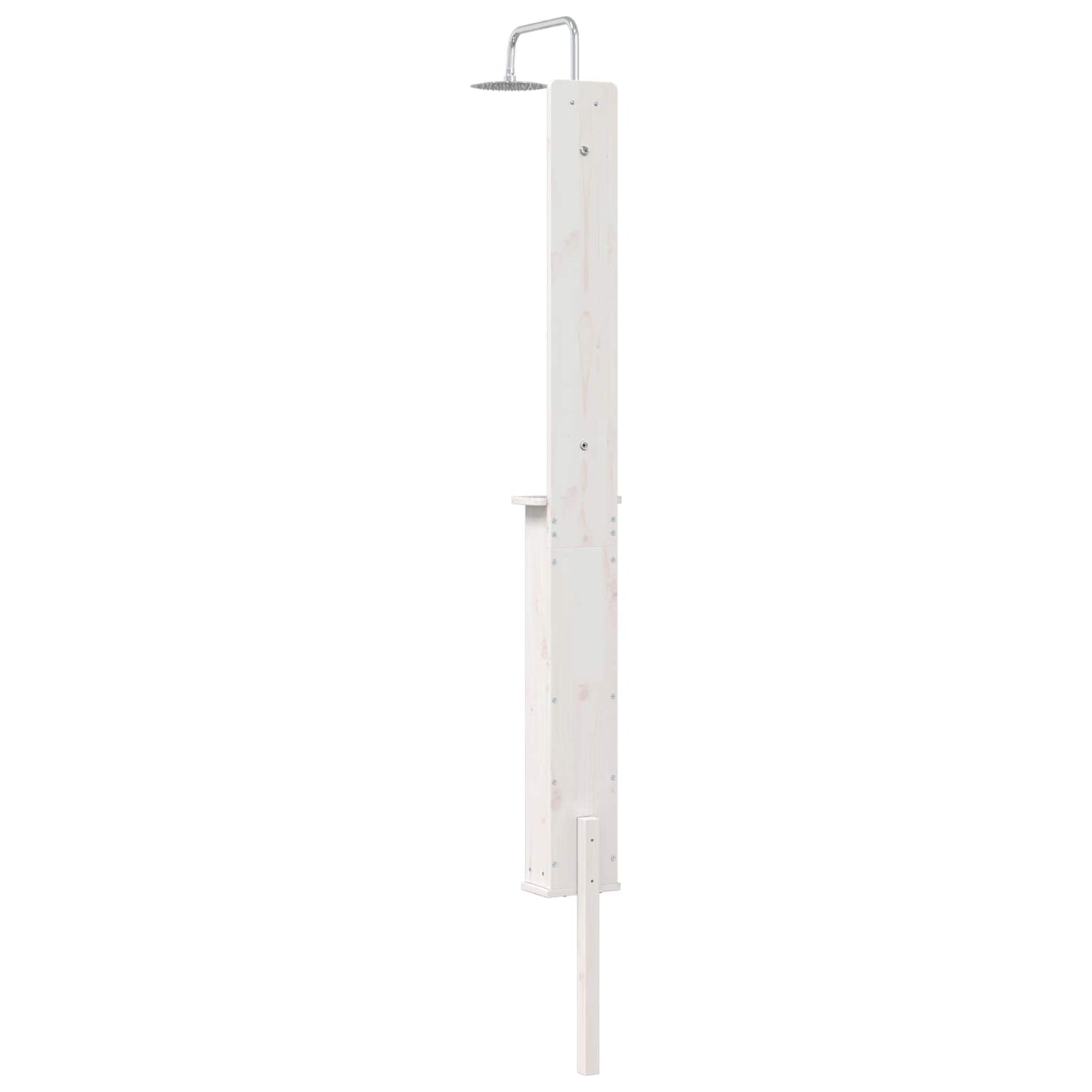 Outdoor Shower 246 cm Solid Pine Wood and Stainless Steel White