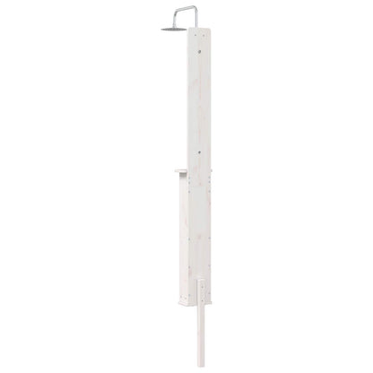 Outdoor Shower 246 cm Solid Pine Wood and Stainless Steel White