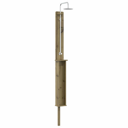 Outdoor Shower 246 cm Impregnated Pine Wood and Stainless Steel