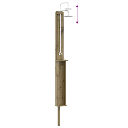 Outdoor Shower 246 cm Impregnated Pine Wood and Stainless Steel