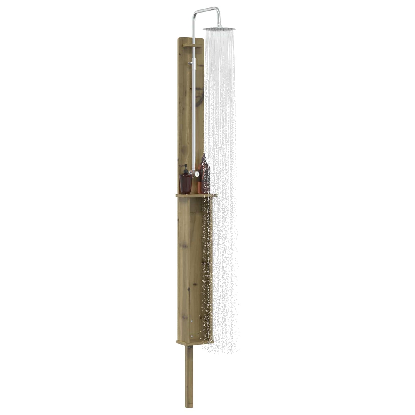 Outdoor Shower 246 cm Impregnated Pine Wood and Stainless Steel