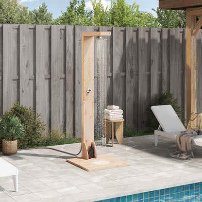 Outdoor Shower 210 cm Solid Pine Wood and Stainless Steel