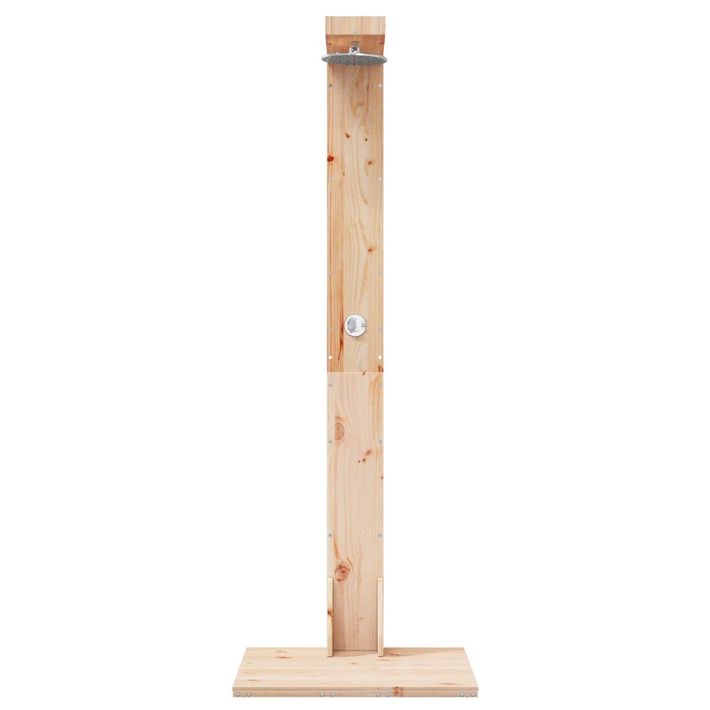 Outdoor Shower 210 cm Solid Pine Wood and Stainless Steel