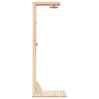 Outdoor Shower 210 cm Solid Pine Wood and Stainless Steel