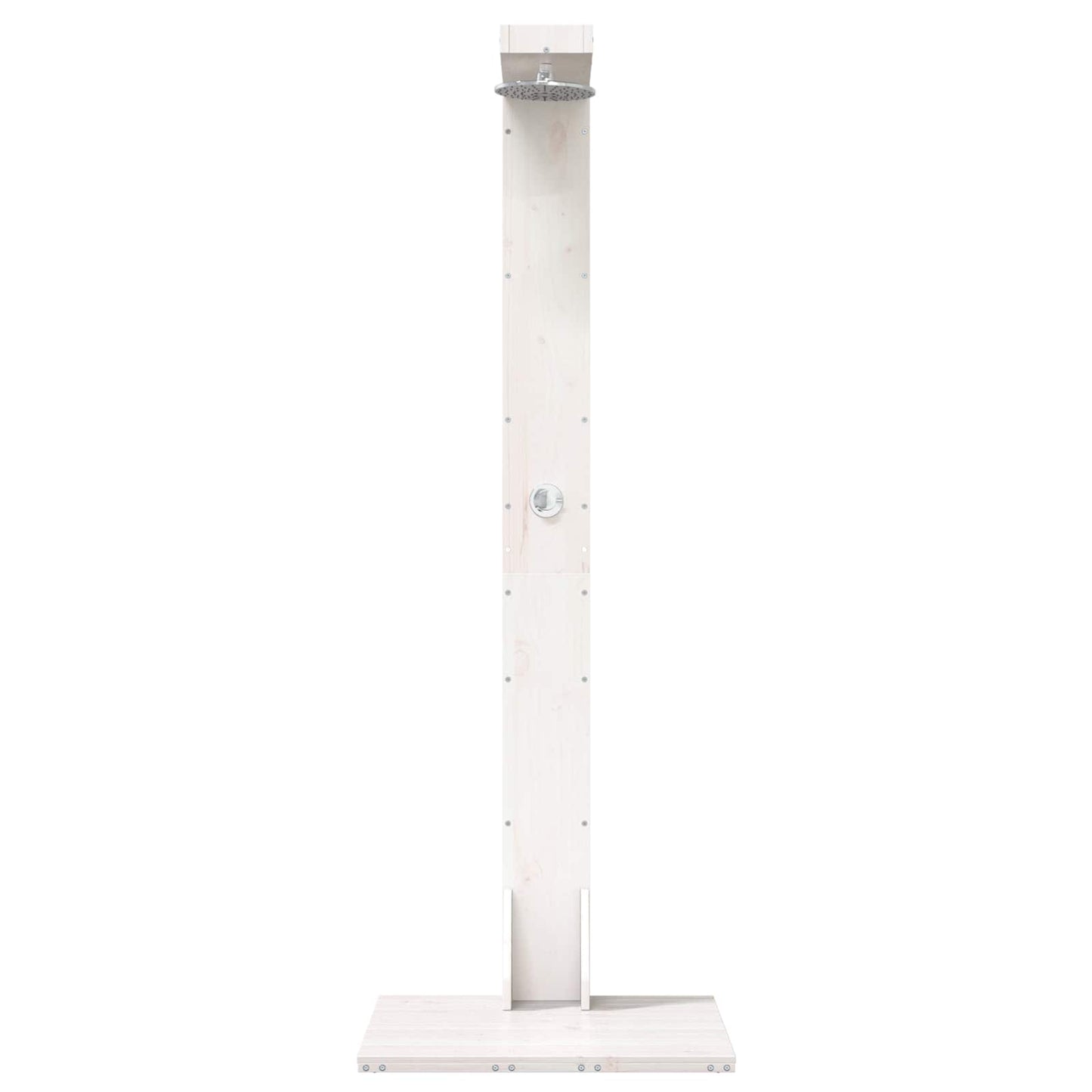 Outdoor Shower 210 cm Solid Pine Wood and Stainless Steel White