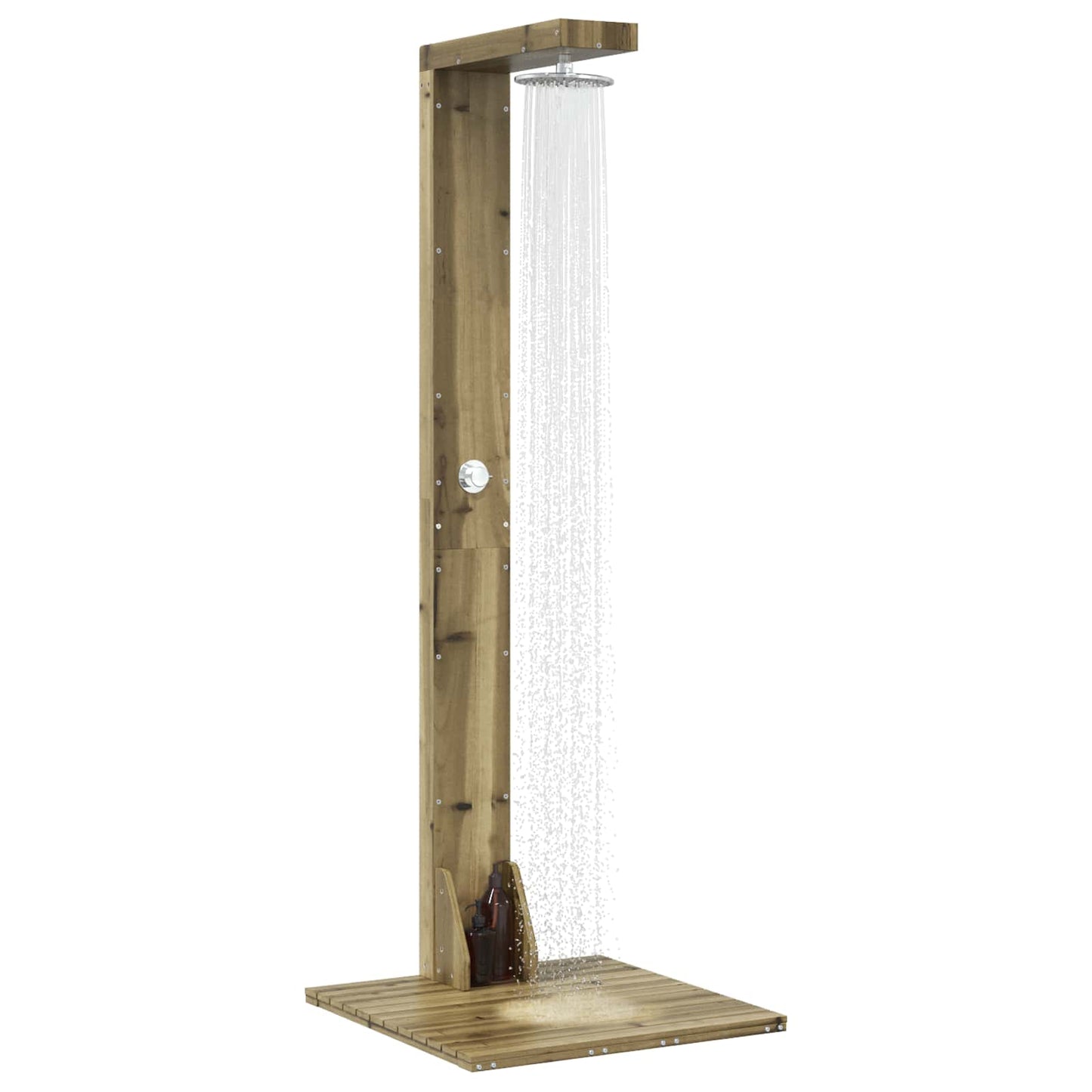 Outdoor Shower 210 cm Impregnated Pine Wood and Stainless Steel