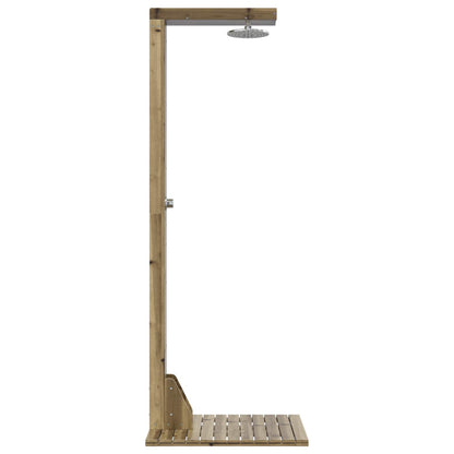 Outdoor Shower 210 cm Impregnated Pine Wood and Stainless Steel