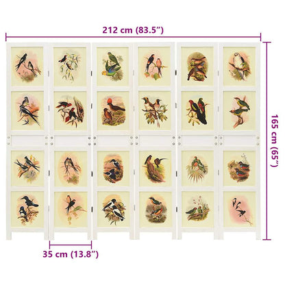 Romdivider Panel Folding White 212 x 165 cm MDF