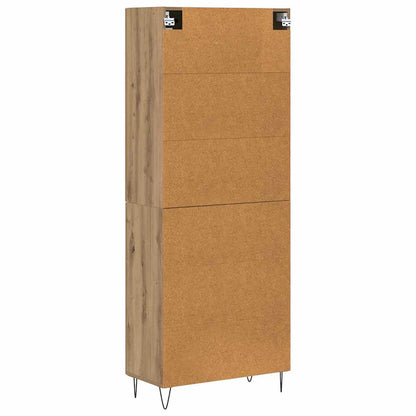 Highboard 2 pcs Artisan Oak Engineered Wood and Glass
