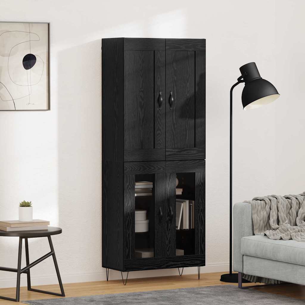 Highboard Black Oak 69.5 x 34 x 180 cm Engineered Wood