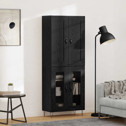 Highboard Black Oak 69.5 x 34 x 180 cm Engineered Wood