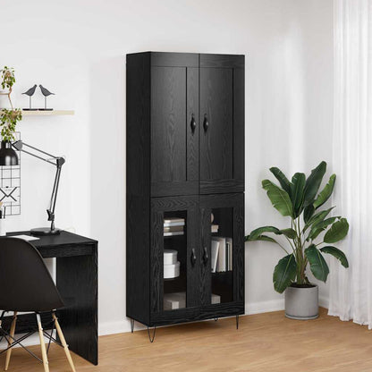 Highboard Black Oak 69.5 x 34 x 180 cm Engineered Wood