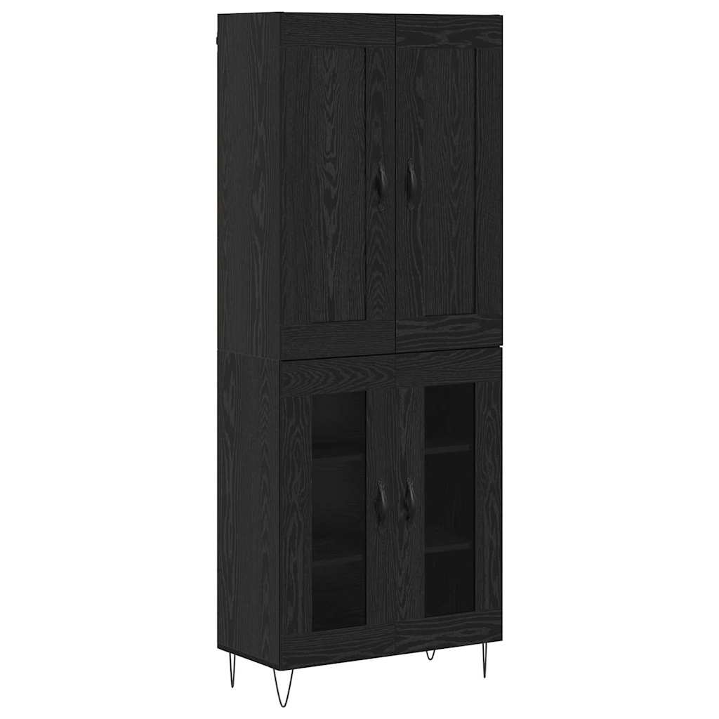 Highboard Black Oak 69.5 x 34 x 180 cm Engineered Wood