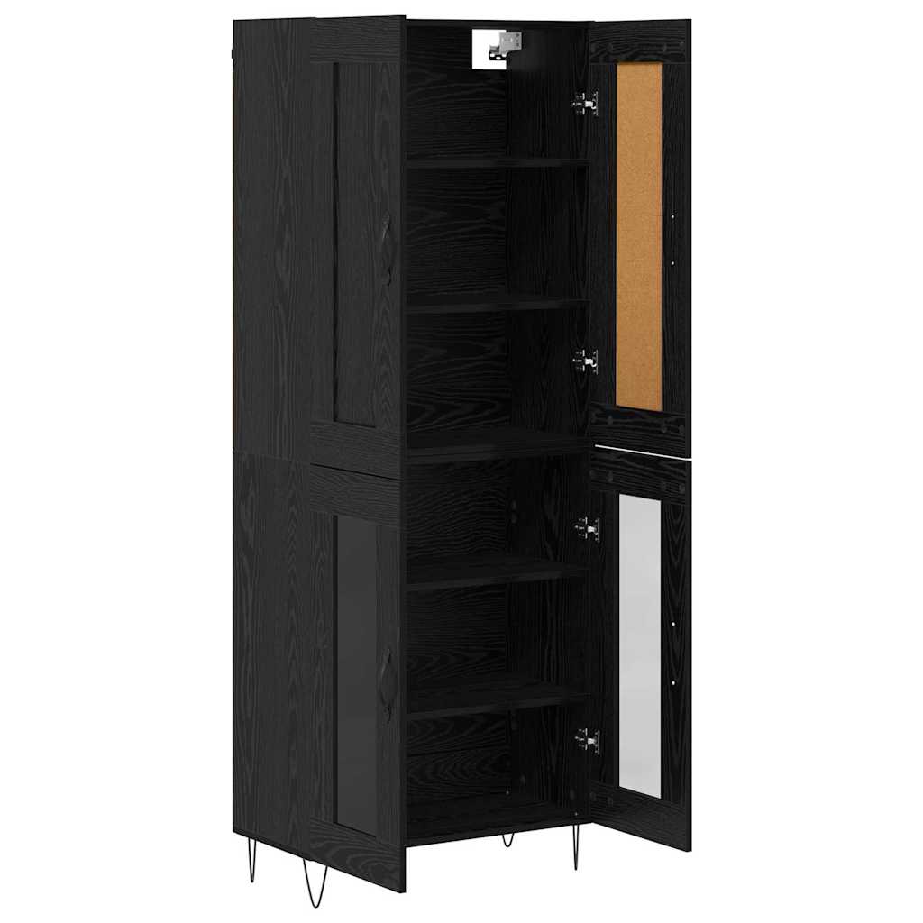 Highboard Black Oak 69.5 x 34 x 180 cm Engineered Wood