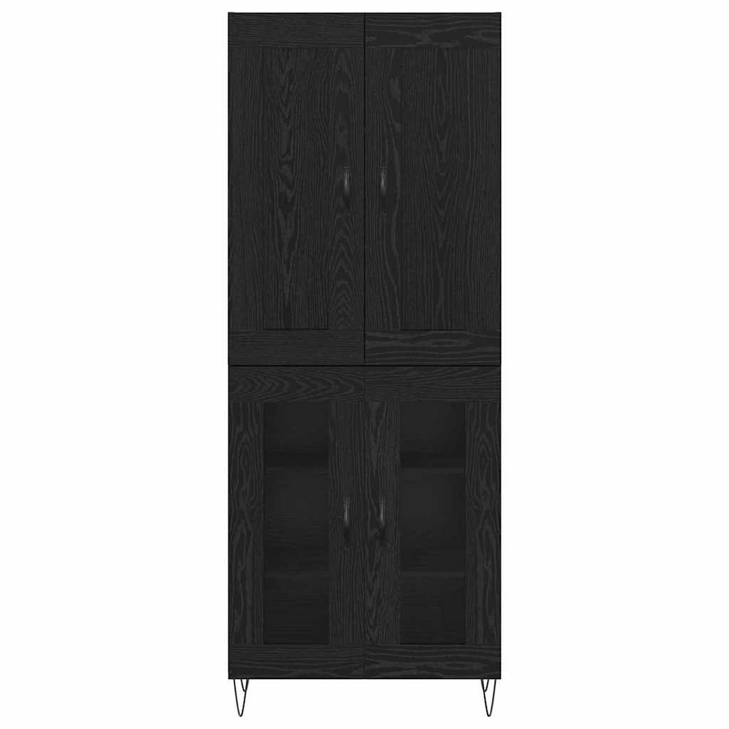 Highboard Black Oak 69.5 x 34 x 180 cm Engineered Wood