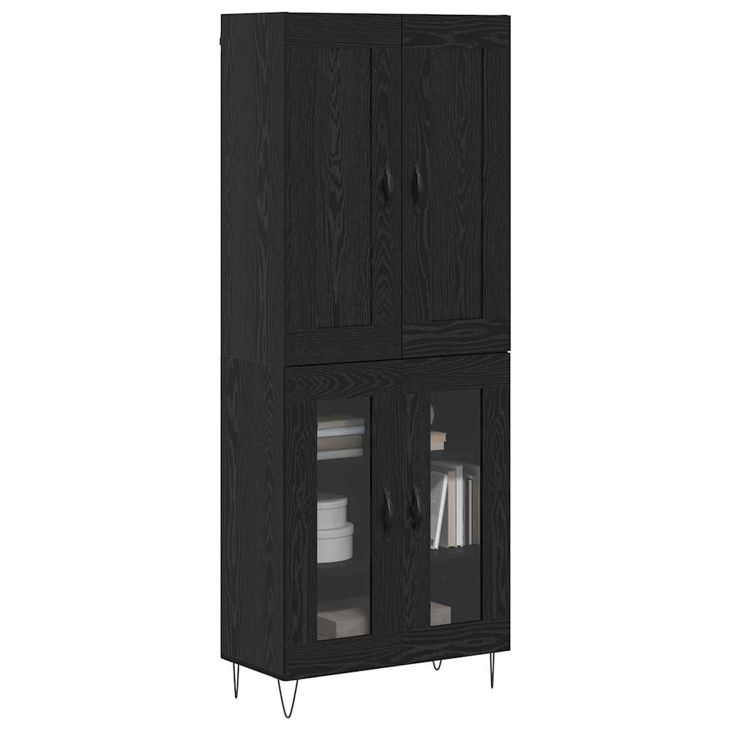 Highboard Black Oak 69.5 x 34 x 180 cm Engineered Wood