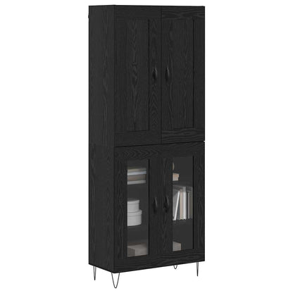 Highboard Black Oak 69.5 x 34 x 180 cm Engineered Wood