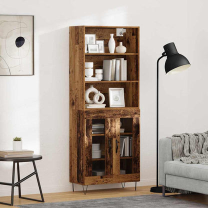 Highboard 2 pcs Old Wood Engineered Wood