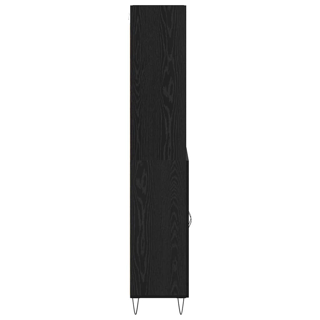 Highboard 2 pcs Black Oak Engineered Wood