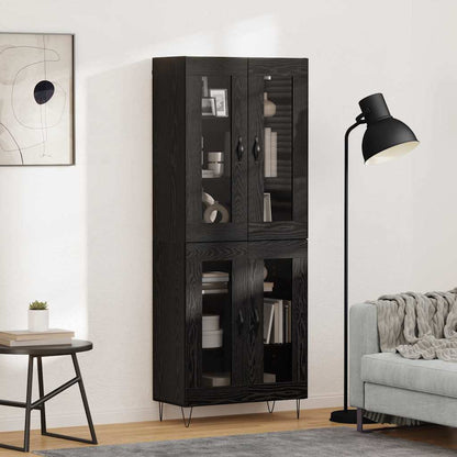 Highboard Black Oak 69.5 x 34 x 180 cm Engineered Wood