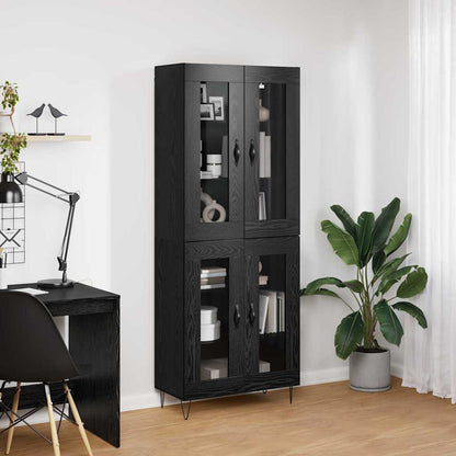 Highboard Black Oak 69.5 x 34 x 180 cm Engineered Wood