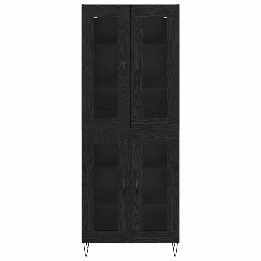 Highboard Black Oak 69.5 x 34 x 180 cm Engineered Wood