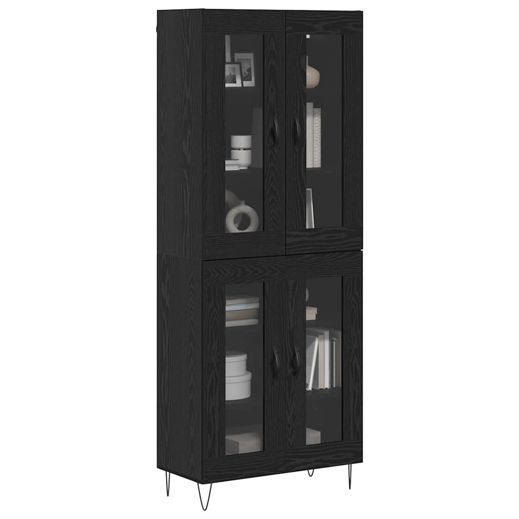 Highboard Black Oak 69.5 x 34 x 180 cm Engineered Wood