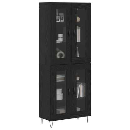 Highboard Black Oak 69.5 x 34 x 180 cm Engineered Wood