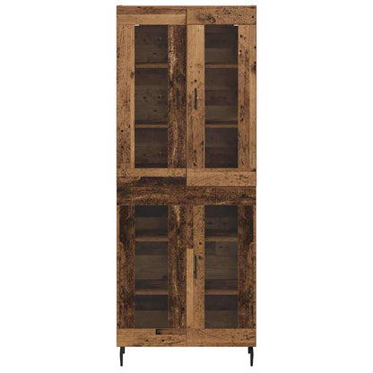 Highboard 2 pcs Old Wood Engineered Wood and Glass
