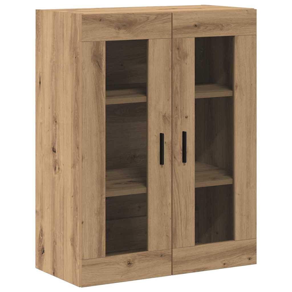 Highboard 2 pcs Artisan Oak Engineered Wood and Glass