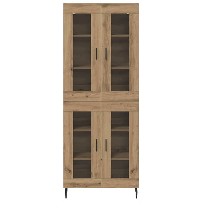 Highboard 2 pcs Artisan Oak Engineered Wood and Glass