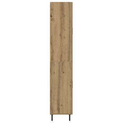 Highboard 2 pcs Artisan Oak Engineered Wood and Glass