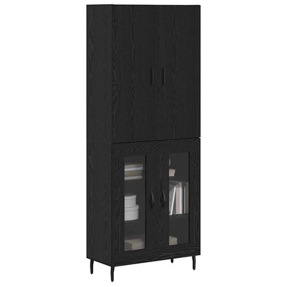 Highboard 2 pcs Artisan Oak Engineered Wood and Glass