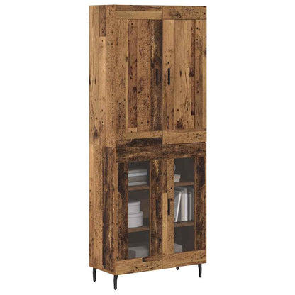 Highboard 2 pcs Old Wood Engineered Wood